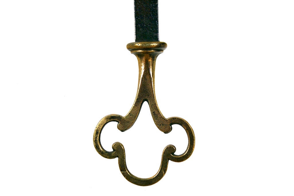A Pair of Wrought Iron and Brass Shield-Form Wall Sconces 5