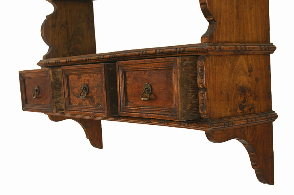A Spanish Baroque Style Walnut Hanging Shelf at 1stDibs