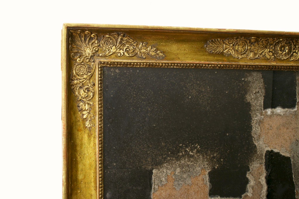 A Late French Empire Period Giltwood and Gilt Gesso Mirror