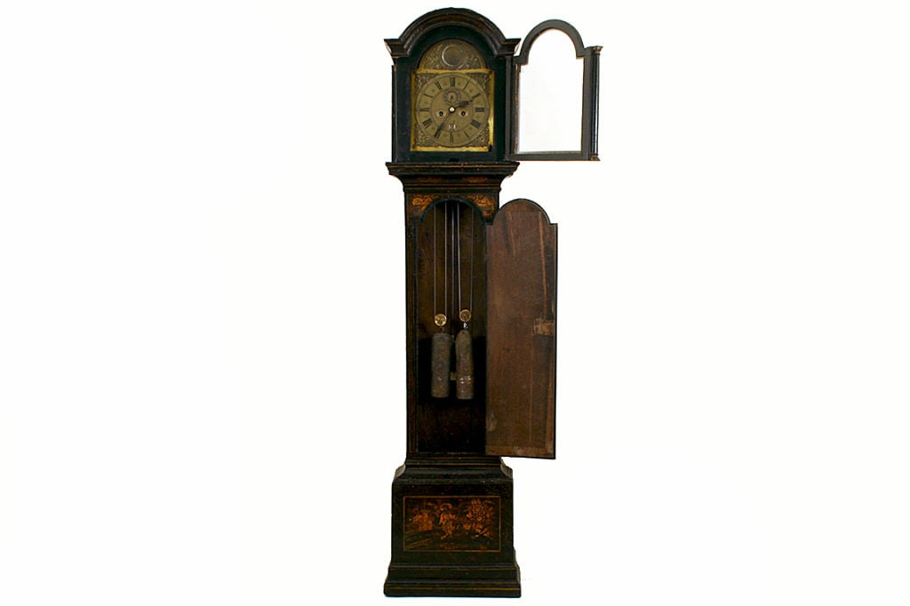 A Georgian Chinoiserie Decorated Tall Case Clock