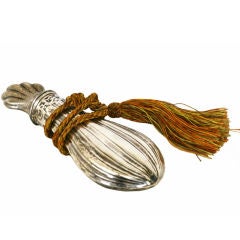 An Italian Baroque Style Sterling Silver Flask with Tassel