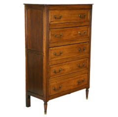 An Early 19th Century  Louis XVI Style Tall Fruitwood Commode