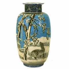 Antique A Rare Large Japanese Cloisonne on Porcelain Jar
