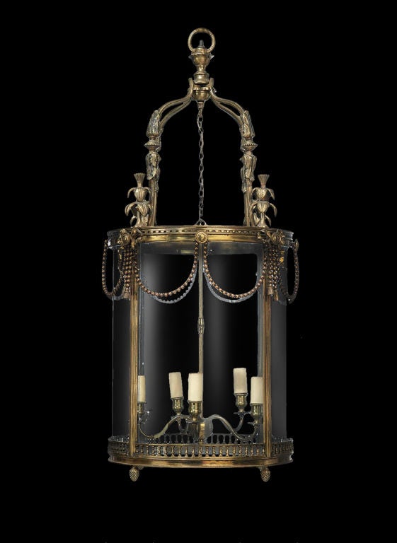 Louis XVI Style Neoclassical Ormolu Hall Lantern