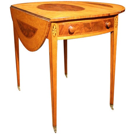 George III Oval Satinwood Pembroke Table For Sale