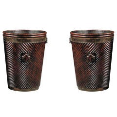 Pair Large Irish Mahogany Buckets