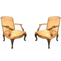 Pair Chippendale Mahogany Armchairs