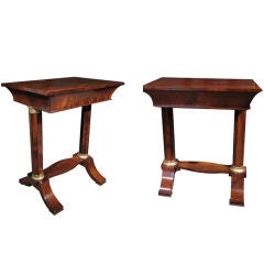 Pair Empire Mahogany Tables