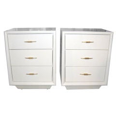 White Lacquered End Tables