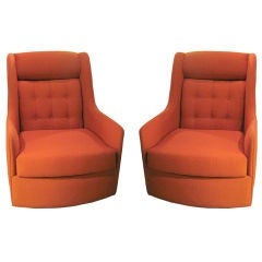 Pair Of Milo Baughman Swivel Armchairs