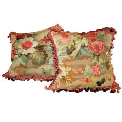!9th c Aubusson Tapestry Made Into Pillows