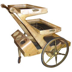 Aldo Turo Goatskin Lacquered Tea Cart