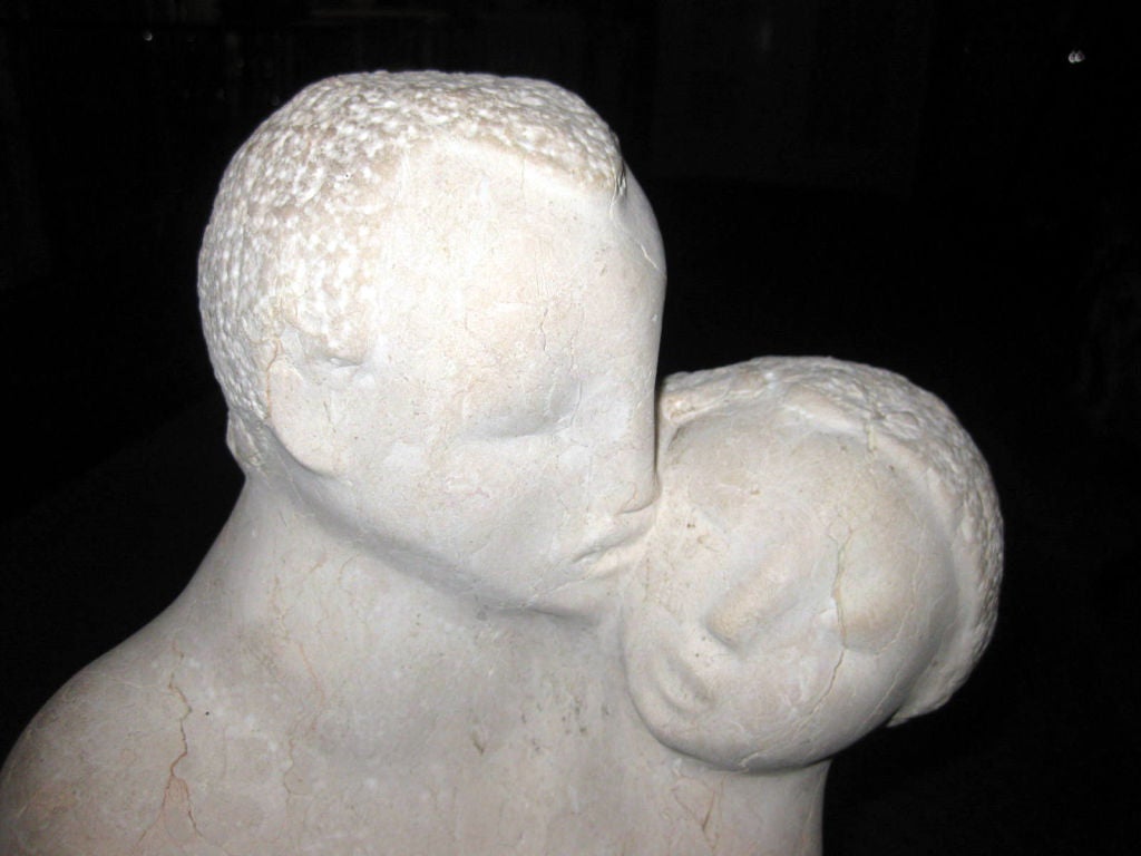 Carved Stone Modernist Sculpture In Good Condition For Sale In Stamford, CT