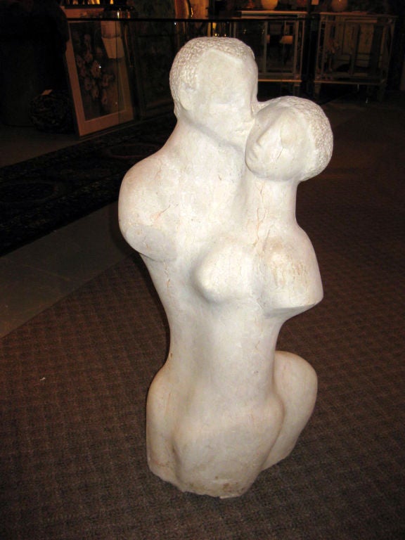 Wonderful carved stone sculpture of a man and woman