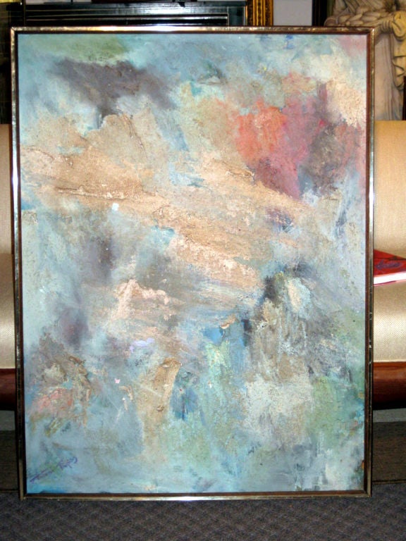 Abstract painting titled and signed verso