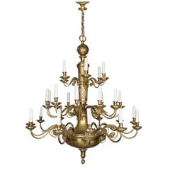 Antique Bronze and Brass Chandelier by E. F. Caldwell