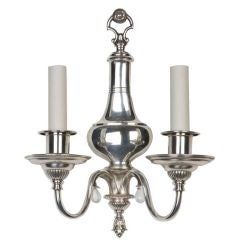A pair of antique silver sconces by Sterling Bronze Co.