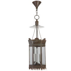 A rustic, yet sophisticated iron hall lantern