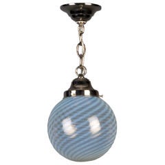 An antique opalescent glass pendant