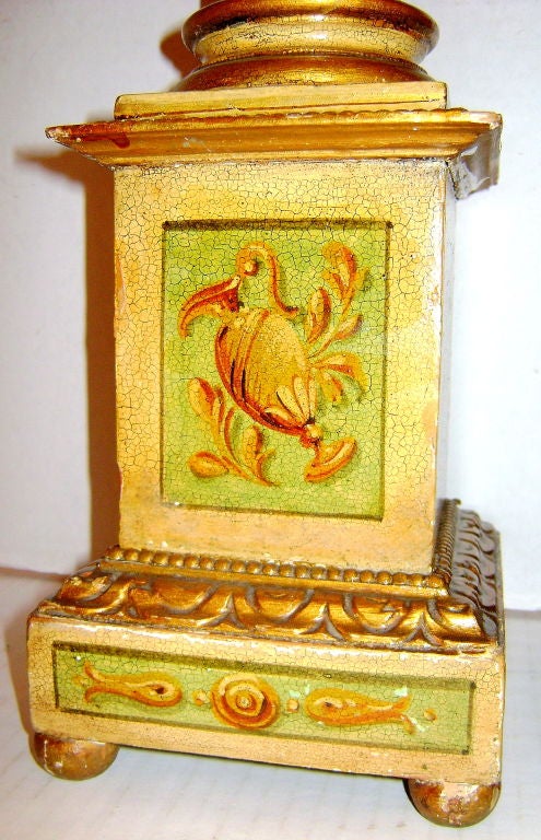 Early 20th Century Hand Painted Italian Table Lamps For Sale