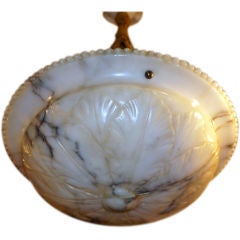 Vintage Large Carved Alabaster Light Fixture