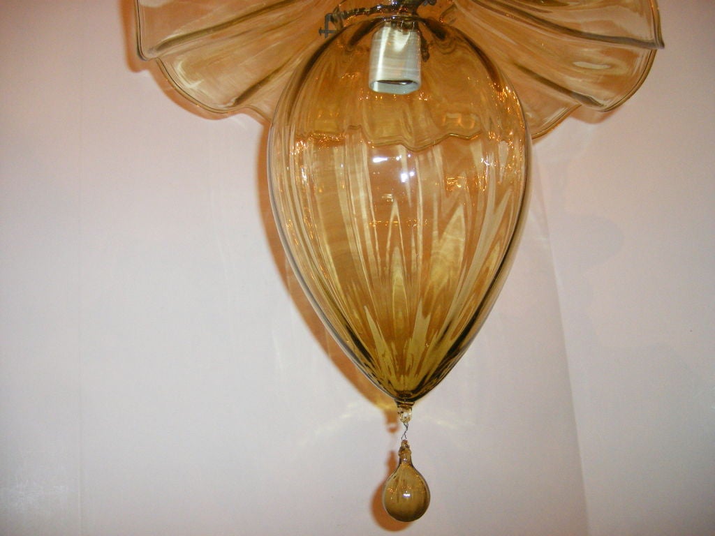 Amber Murano Glass Lantern