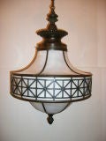 Antique An English Leaded Glass Fixture
