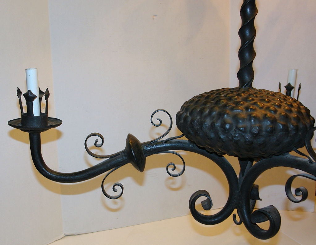 Wrought Iron Chandelier In Good Condition In New York, NY