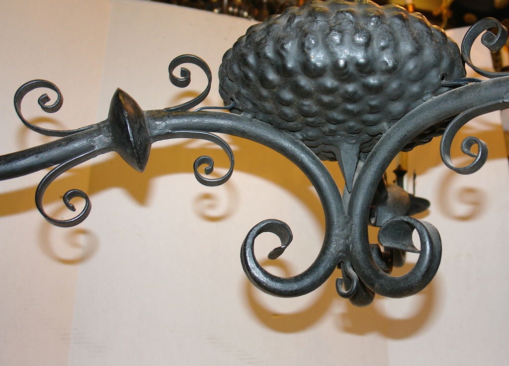 Early 20th Century Wrought Iron Chandelier