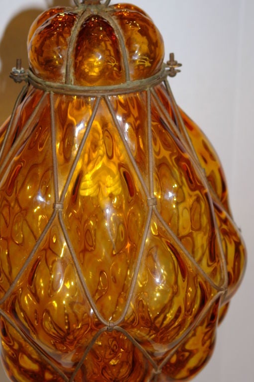 amber glass lantern