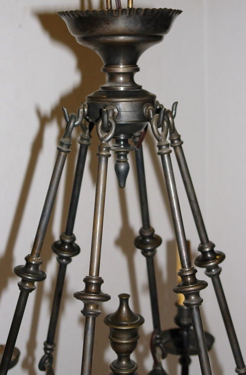 20th Century Bronze Dutch Chandelier For Sale