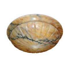 Carved Alabaster Light Fixture