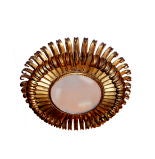 Gilt metal Sunburst Light Fixture