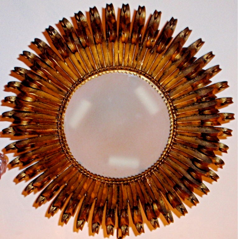 Gilt metal Sunburst Light Fixture