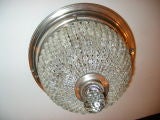 Antique Silver and Crystals Flush Mounted Fixture