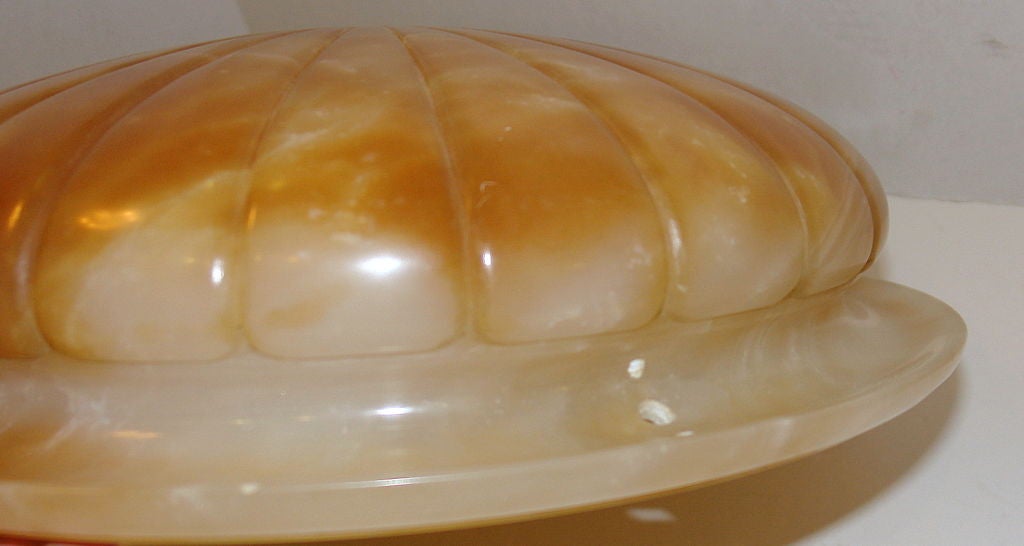 20th Century Carved Alabaster Light Fixture