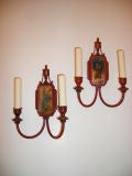 Red Chinoiserie Sconces