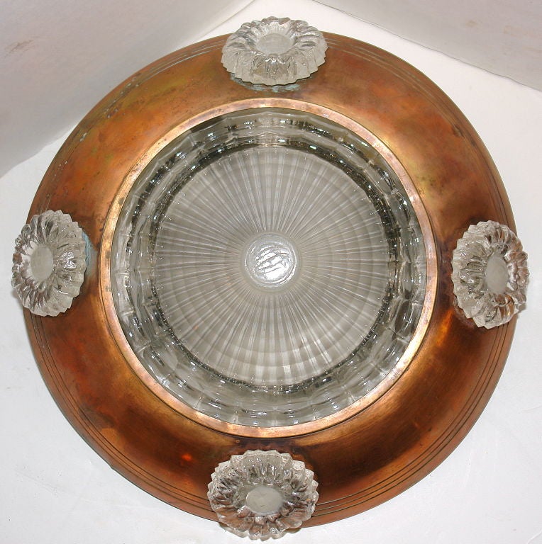 Copper Art Deco Flush Mounted Fixture