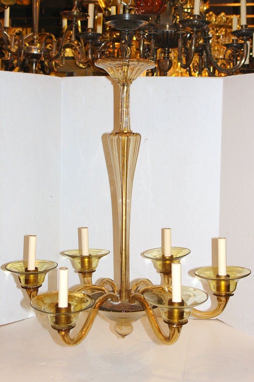 Amber Venetian Glass Chandelier