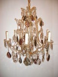 Gilt Chandelier with Amethyst Crystals