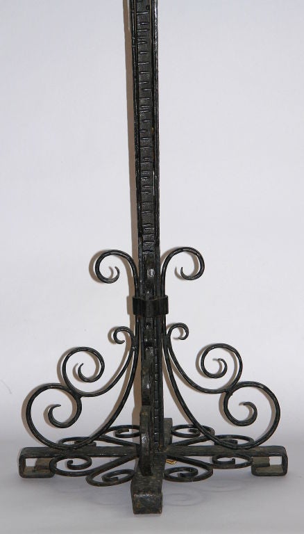 Mid-20th Century Arts and Crafts Iron Floor Lamp For Sale