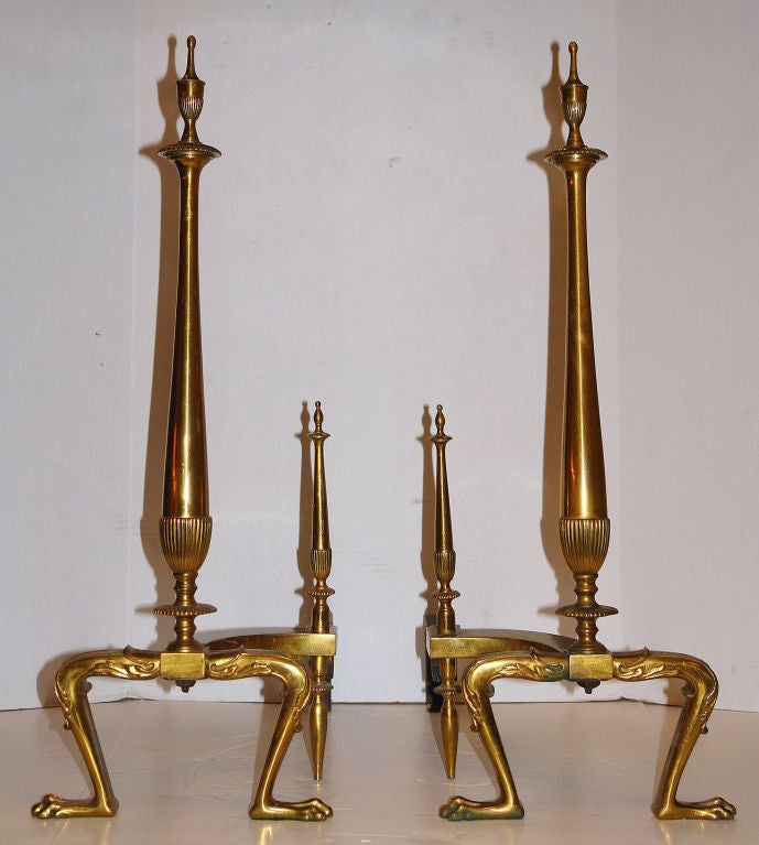 Bronze Andirons In Good Condition For Sale In New York, NY