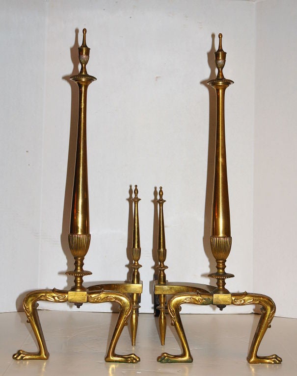 English Bronze Andirons For Sale