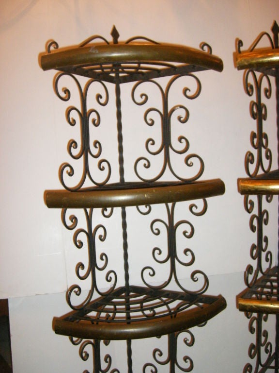 Pair of Iron Corner Stands For Sale at 1stdibs