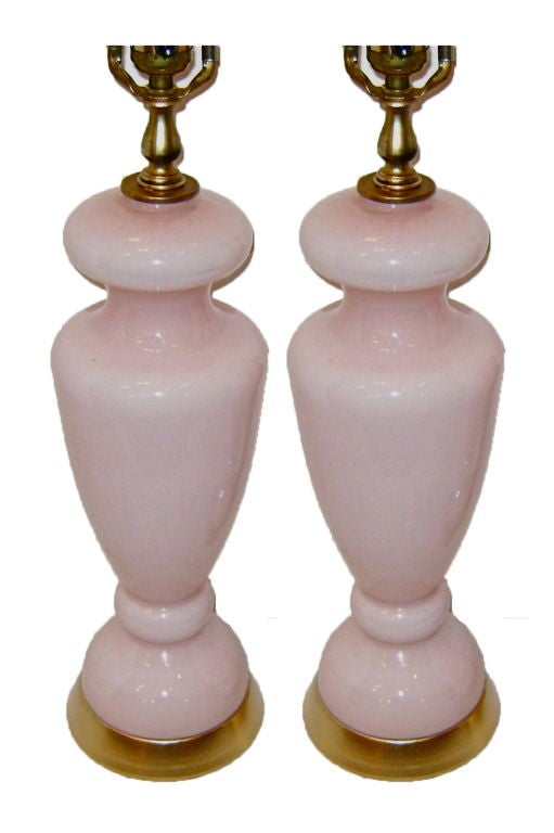 French Opaline Glass Table Lamps
