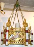 Gilt Chandelier with Hunting Scene