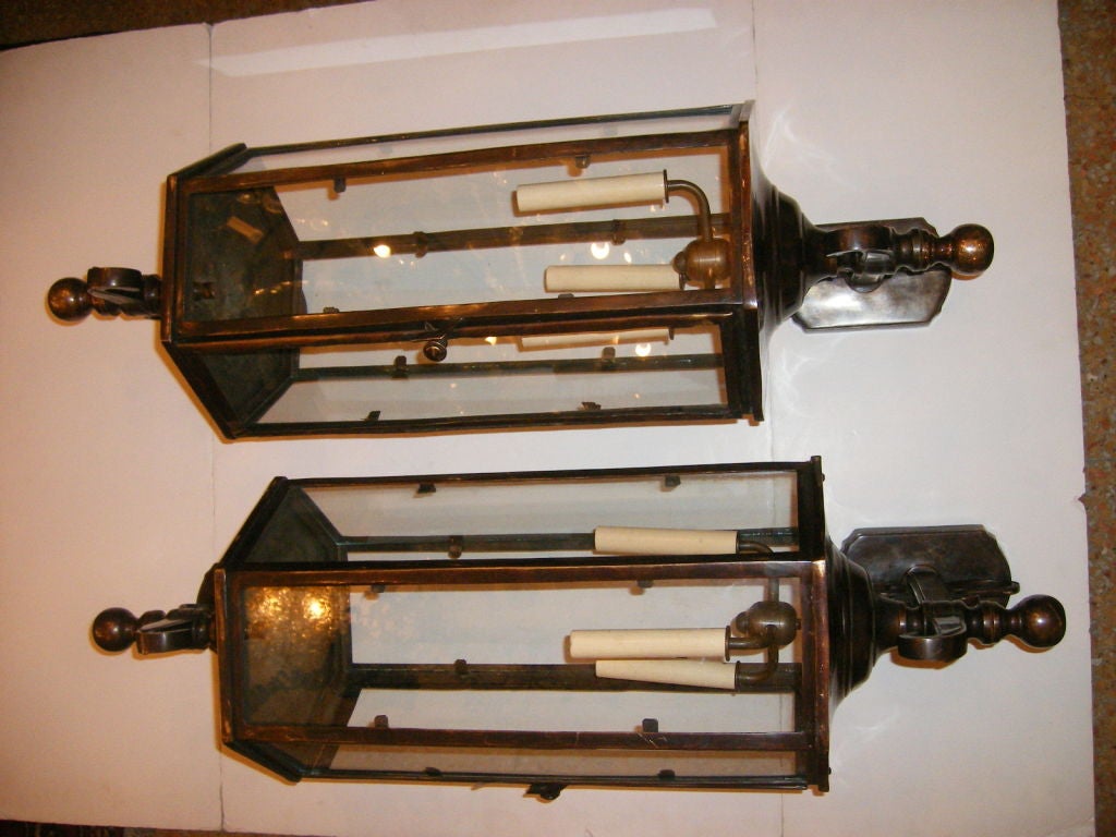 English Set of 4 Large Outdoor Lanterns