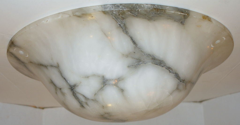 White Alabaster Light Fixture In Good Condition For Sale In New York, NY