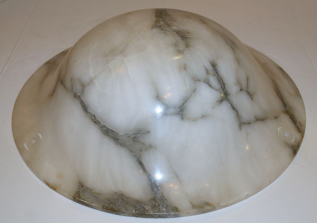 Italian White Alabaster Light Fixture For Sale