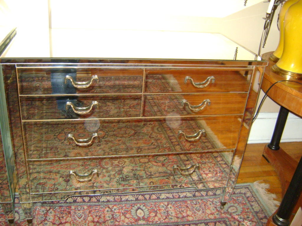 French Pair of Mirrored Chest of Drawers